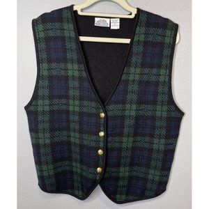 Vintage Club Classics Sweater Best Womens Small Wool Blend Green Blue Plaid